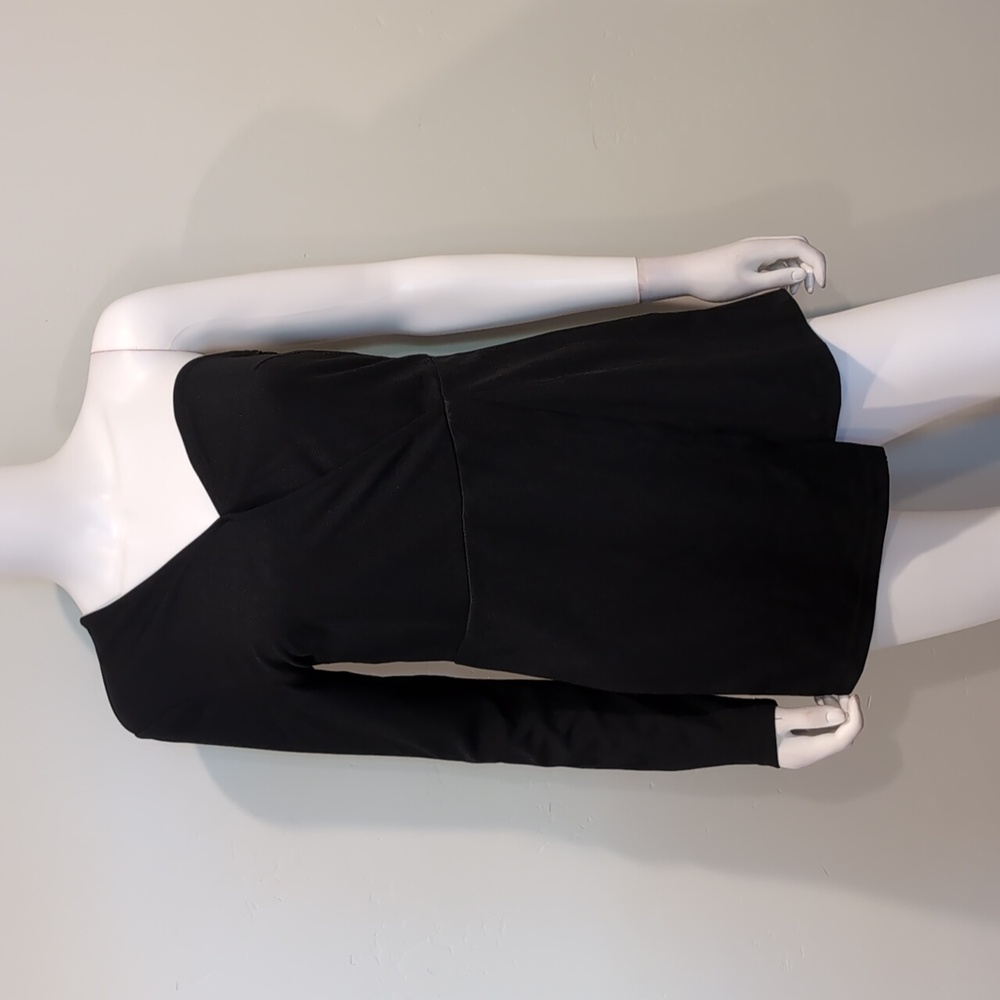 SHEIN Black One Shoulder Long Sleeve Drape Front Dressy Romper Size Medium